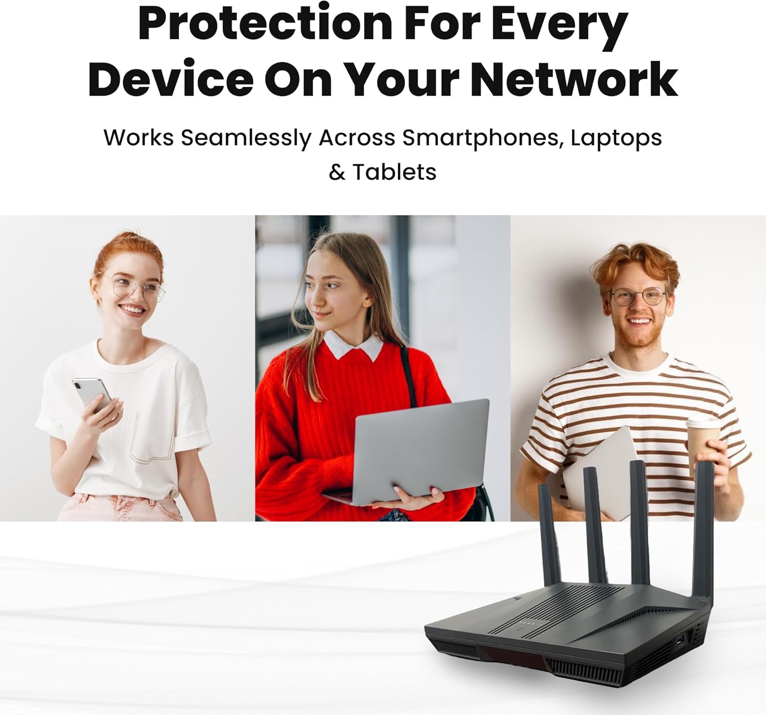 Kibosh Internet Security & Parental Controls 3.0 + Full Mobile (iOS/Android) Control, Malware Blocking, Bandwidth, GPS, History and More. High-Powered WiFi 6 Router w/t Quad-core CPU + 2.5G WAN/LAN!
