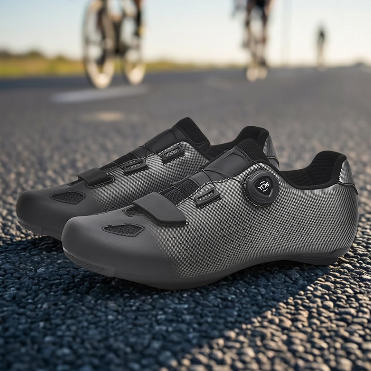 Zapatillas de Ciclismo para Hombre Mujer con Suela de Goma