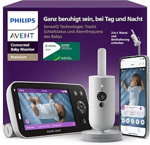 Philips AVENT Premium Connected Babyphone mit Kamera, Schlaf- & Atmungs-Tracking, KI-Schrei-Interpretation, DEKRA-zertifiziert