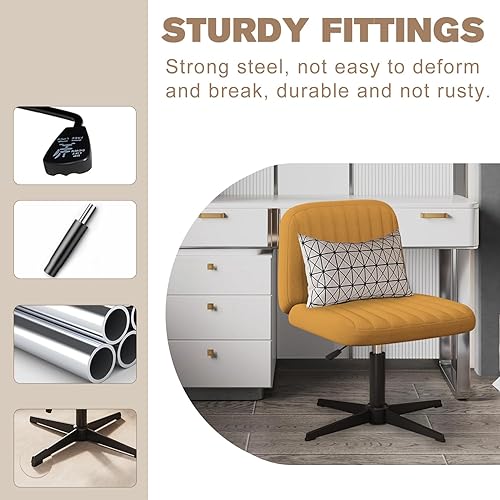 Miniatura 3 de Silla cruzada sin brazos, cómoda silla de oficina, silla de escritorio, silla de computadora, silla de tocador para dormitorio, sala de maquillaje,