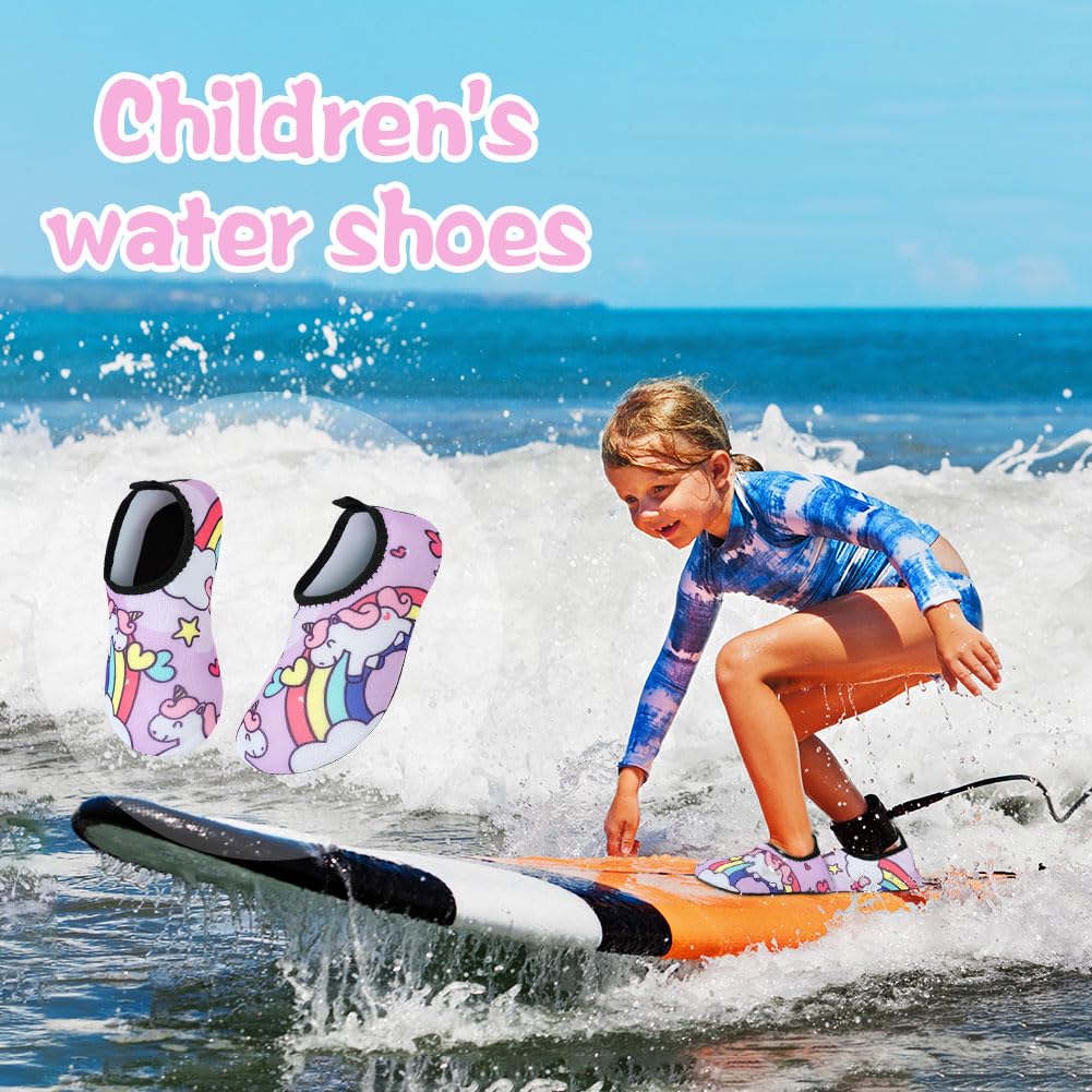 Escarpines Niño Niña Zapatos de Agua Playa, Agua Antideslizante Zapatillas, Playa Descalzos Antideslizantes Zapatos de Natación 24-31 EU