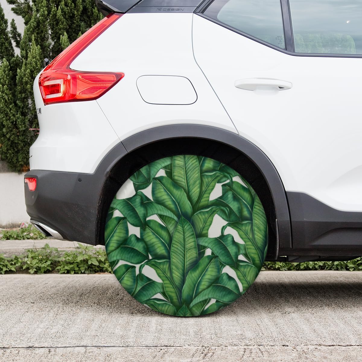 Watercolor Tropical Leaves Tire Covers Portable Spare Tire Cover Soft Durable Waterproof Dustproof Set of 4 Bags 14 Inches for Car Truck SUV Trailer Camper