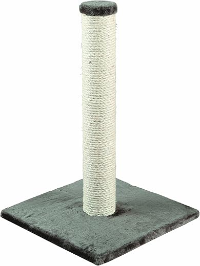 TRIXIE Parla Scratching Post, Durable Sisal Rope, 24.5" Tall, Gray