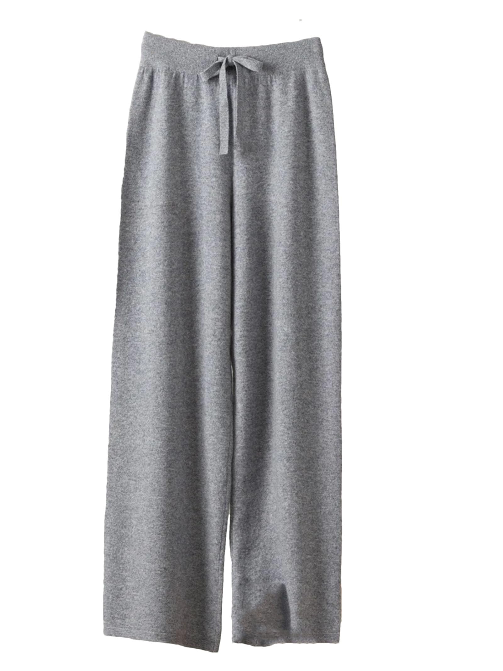 Pantaloni da donna a vita alta a gamba larga in lana spessa pantaloni casual caldi maglieria pantaloni femminili di base