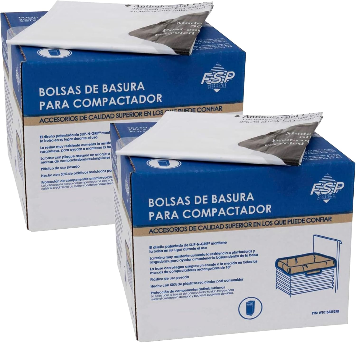 Genuine OEM 120 Pack W10165294RB 15Inch Plastic Trash