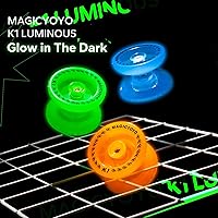 Vista 2 de MAGICYOYO YoYo K1 Plus responsivo que brilla en la oscuridad en verde para niños principiantes, YoYo de plástico ABS con guante, bolsa