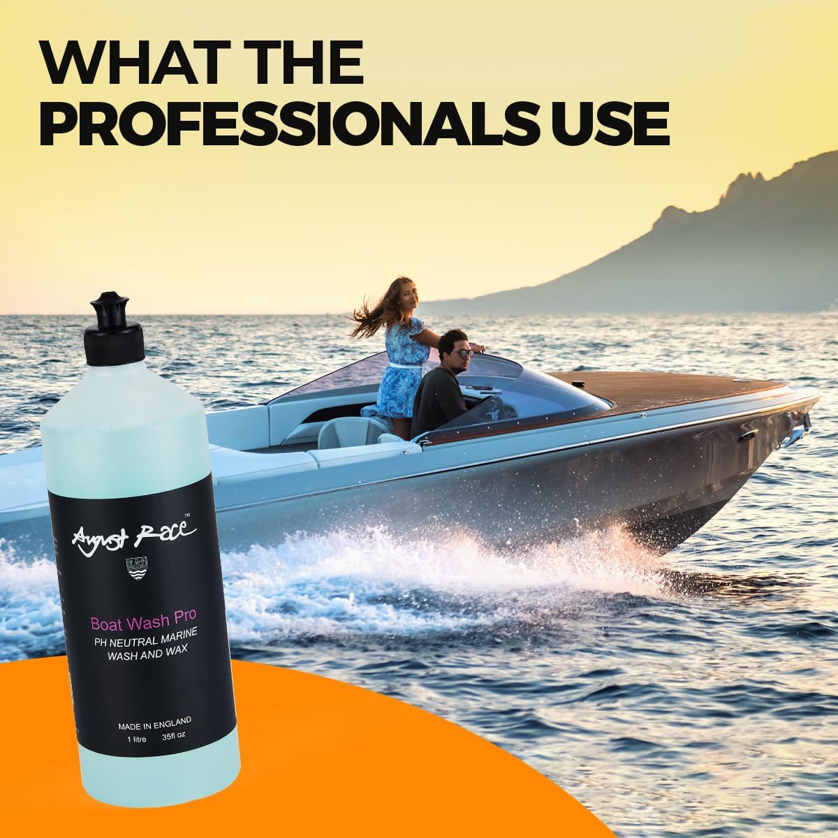 August Race Boat Wash Pro - Professional Boat Cleaner and Boat Wash with Anti-Smear Finish