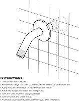 Vista 7 de SENLO Brazo de ducha de 6 pulgadas y brida cromado pulido, brazo extensor de extensión de cabezal de ducha con brida de acero inoxidable, ducha