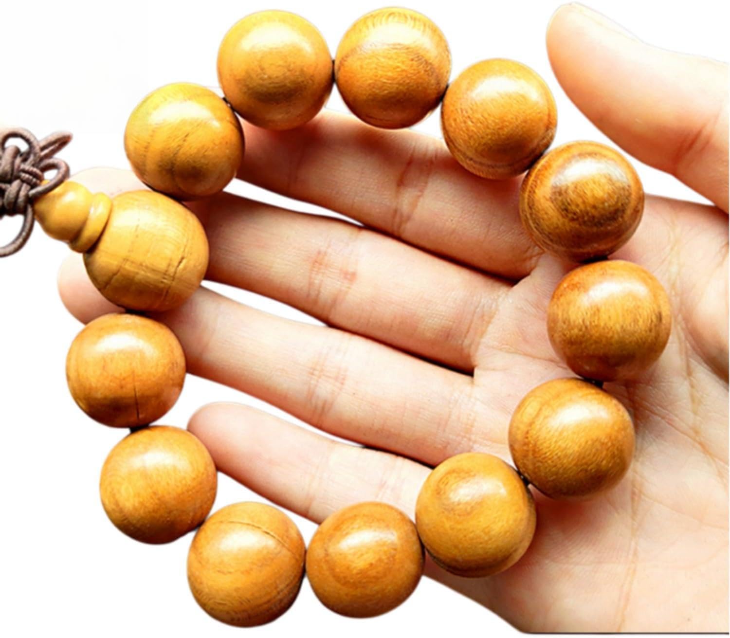 纯桃木手串男士佛珠手串手链女士男款弹力绳佛珠天然原木 fengshui Chinese Tassel Ornaments-1880