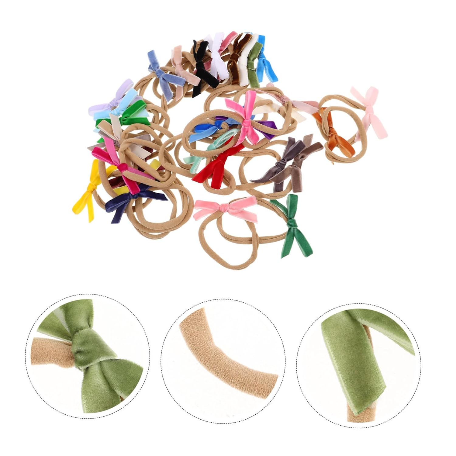 VICASKY 32pcs Boy Girl Girls Headbands Soft Elastic Bowknot Hair Accessories for Boy Mix Stretchy Hairbands for