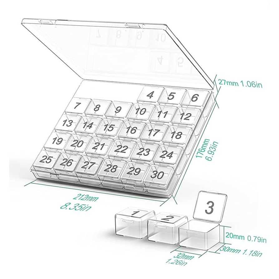 Amazon.co.jp: 1個の月間ピルオーガナイザー、30日のピル