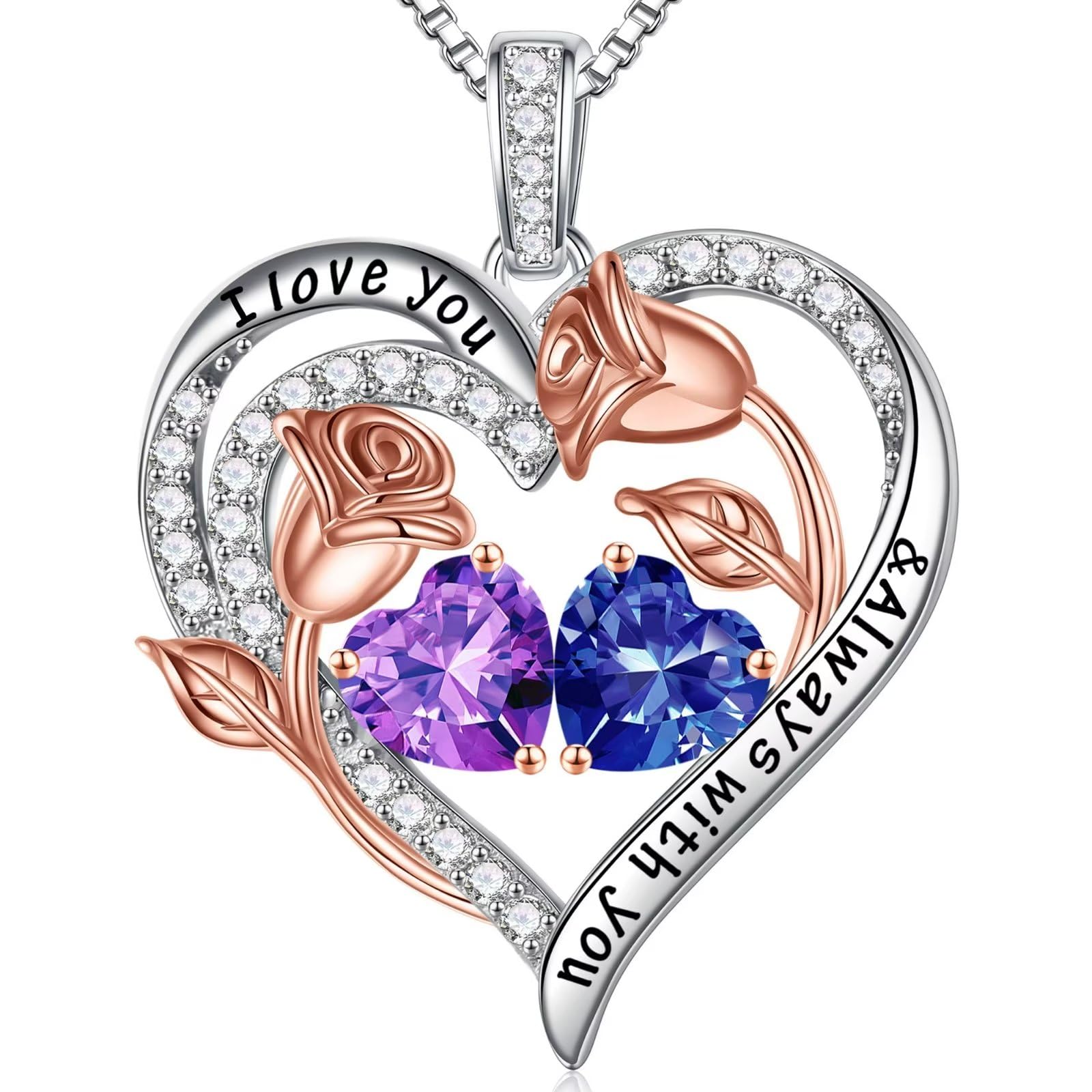 Iefil Birthstone Necklace with Earrings