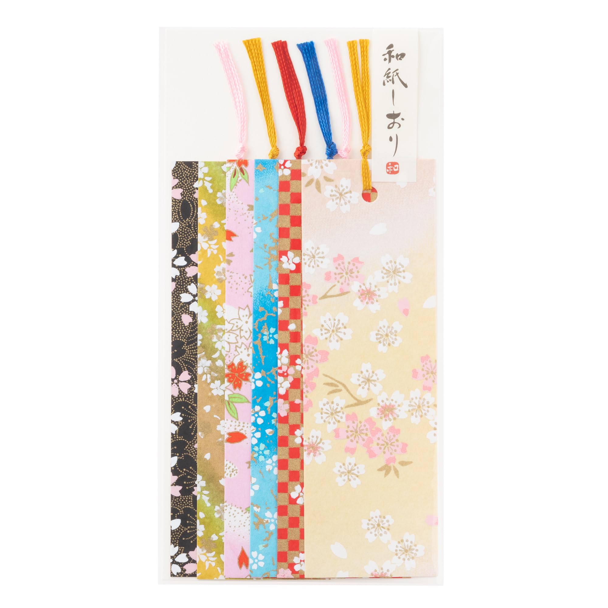 Yuzen Washi Bookmarks, 6-Sheet Cherry Blossom Set