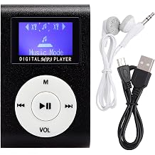 Digital MP3 Player with 0.8-Inch LCD Screen - Mini Portable Music Player Metal Clip With Memory Card Support and 3.5mm Earphone