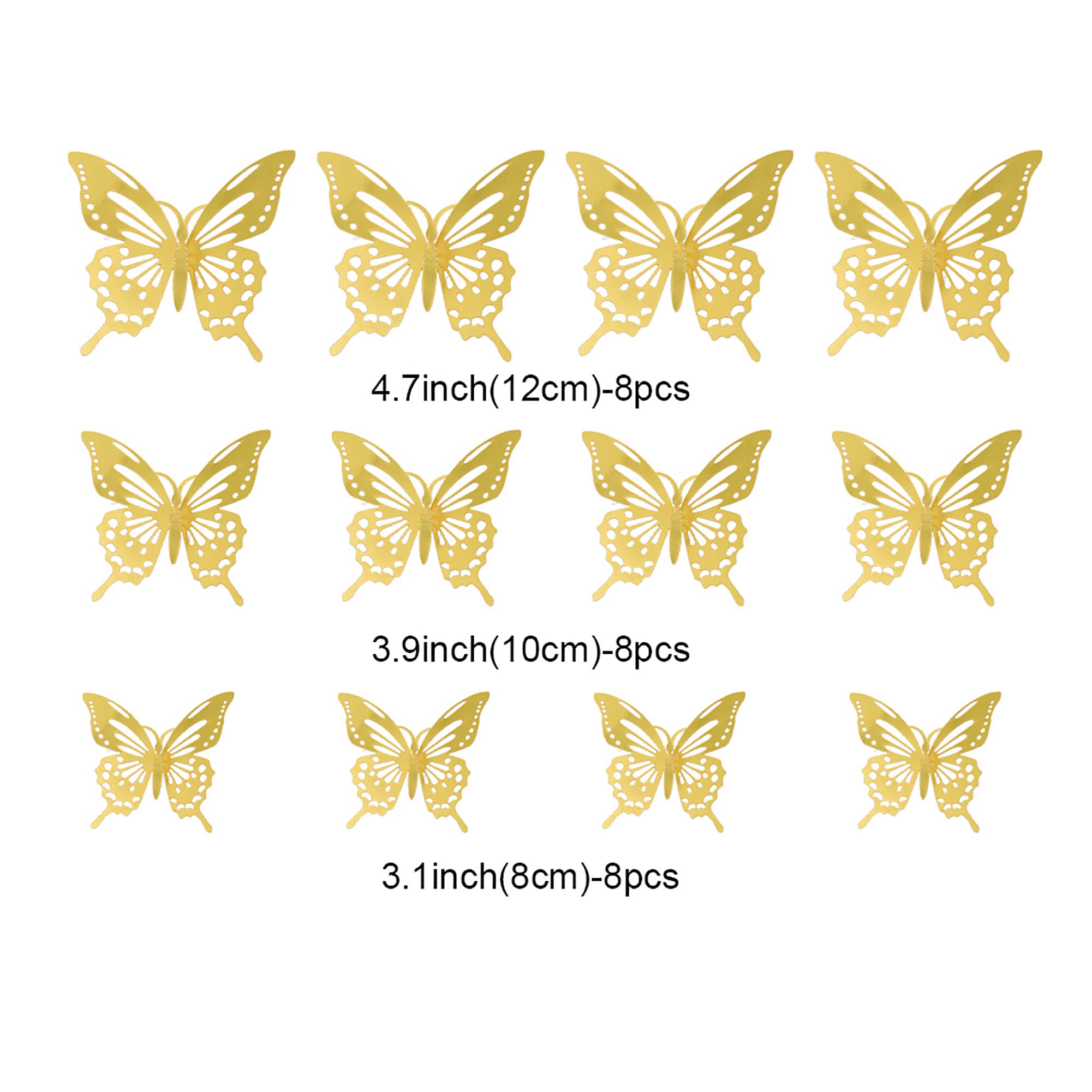 Calcomanías Mariposas Colores Decoraciones De Mariposa 3D - 24 Piezas Rosa Para Pared Con Cinta Doble Cara - Fiestas Y Cumpleaños Decoración Mariposas Pared