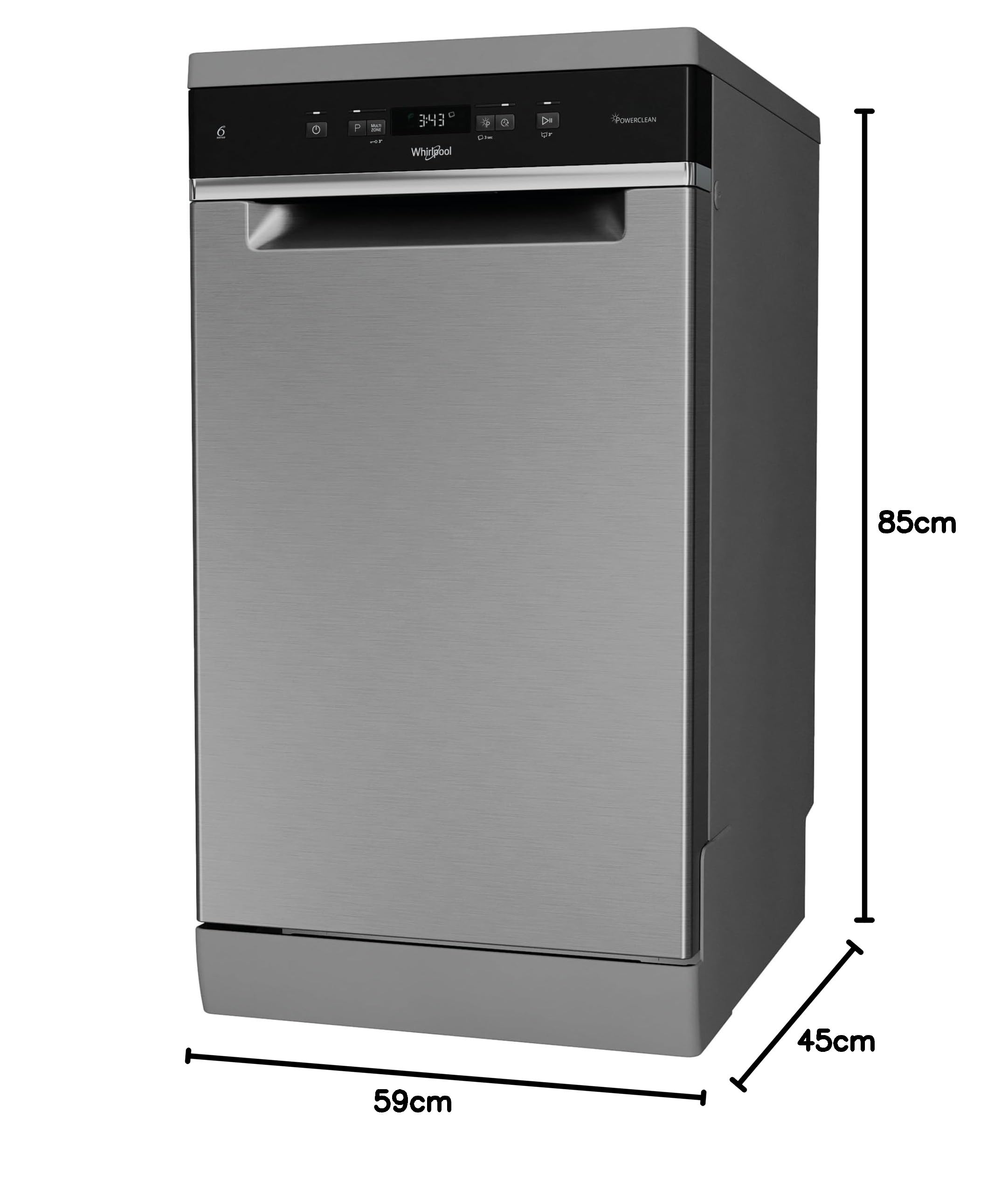 Whirlpool WH4FD11CS7A0X - Lavastoviglie Libera Installazione Per 11 Coperti. Lavastoviglie Con Tecnologia Sesto Senso Larghezza 45,0cm, Profondità 59,0cm, Altezza 85,0cm, Classe Energetica D
