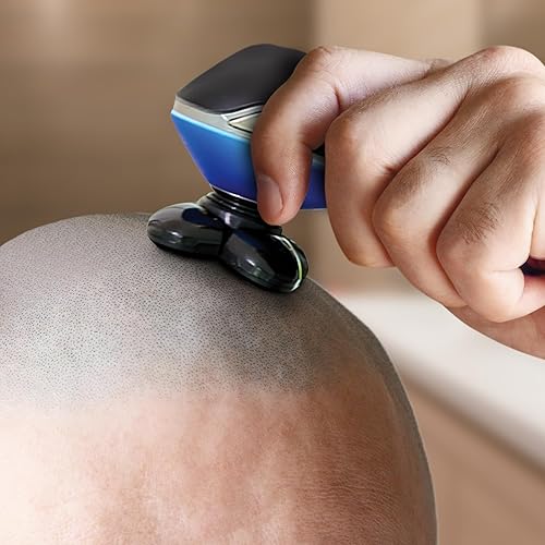 Miniatura 9 de Signature Series - Afeitadora de cabeza giratoria recargable en seco y húmedo con cuchillas de acero inoxidable, cepillo de limpieza/pulido y