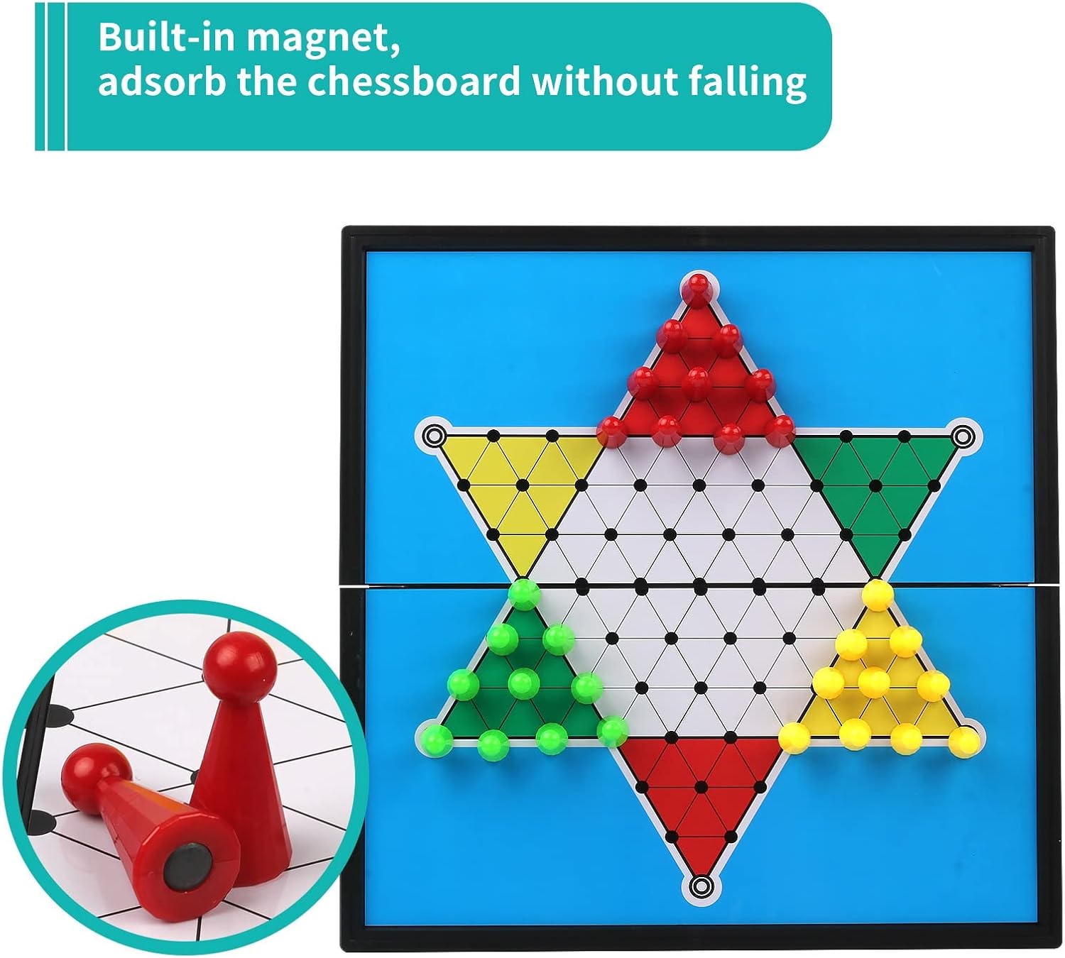 Andux Foldable Magnetic Chinese Checkers Portable Board Game Set CXYXQ-03 (M) 2508