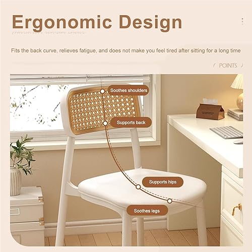 Miniatura 4 de Sillas de Comedor modernas Sillas de Comedor con respaldo curvado, sillas de cocina, cómodas sillas auxiliares sin brazos, silla de cocina tapizada