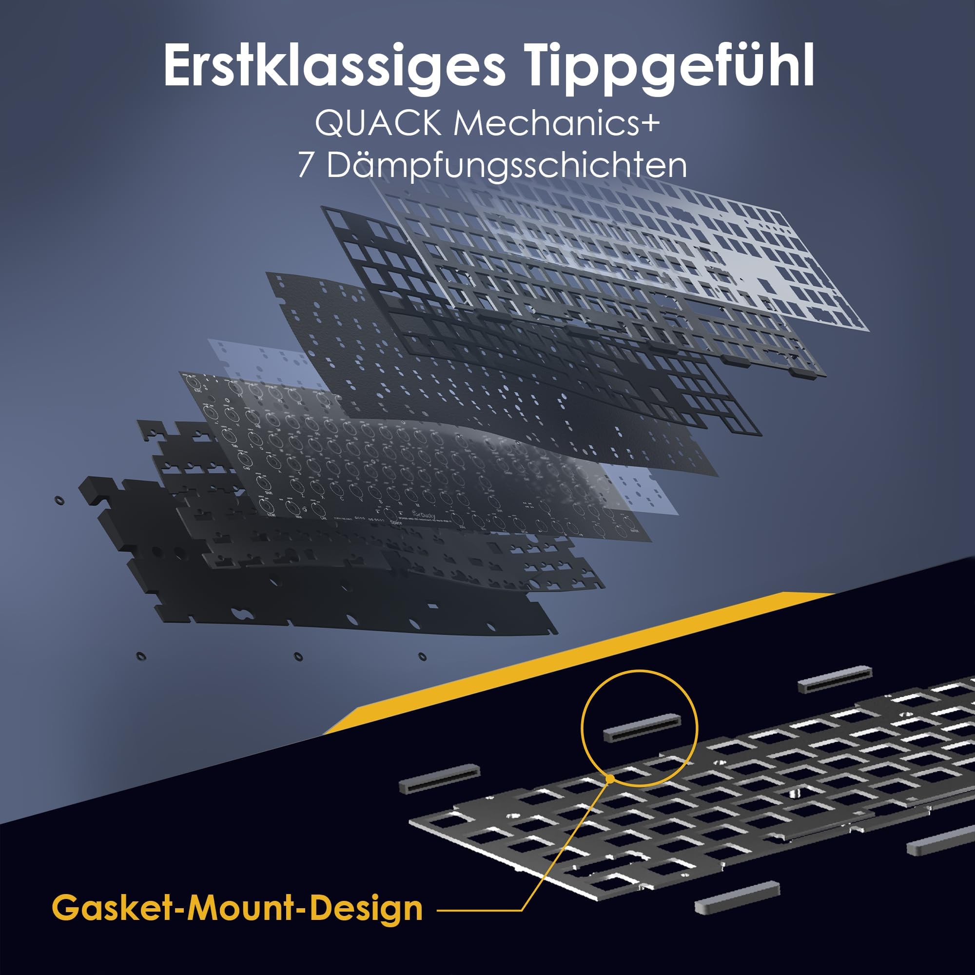 Ducky One X Mini Wireless Gaming Tastatur, induktiv, Hot Swap, RGB - Ducky Inductive Switch, ISO (DE), wei?