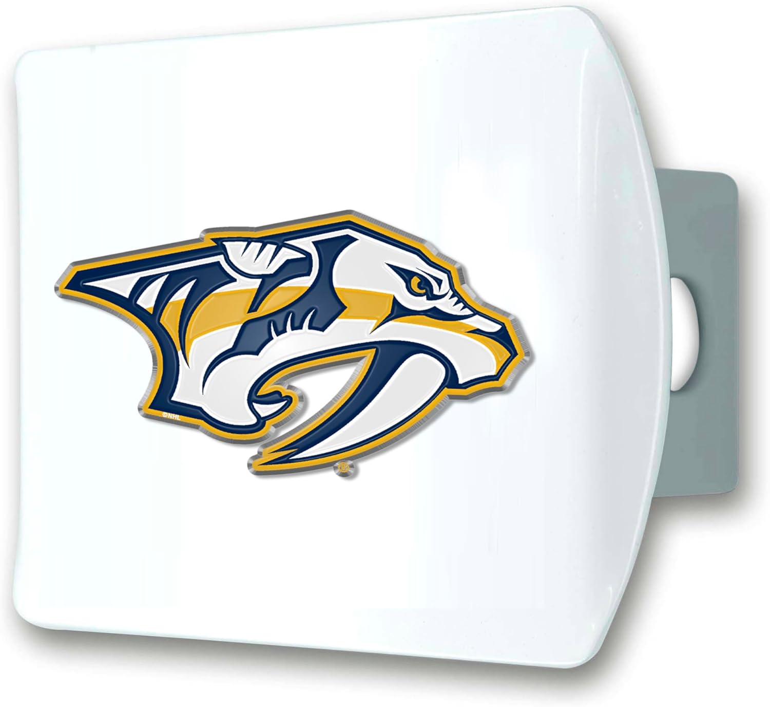 FANMATS 43900 NHL - Philadelphia Flyers Color Hitch Cover - White with Metal Chrome 3D Logo Emblem – Easy Installation on Truck, SUV, Car - Ideal Gift for Die Hard NHL Fan