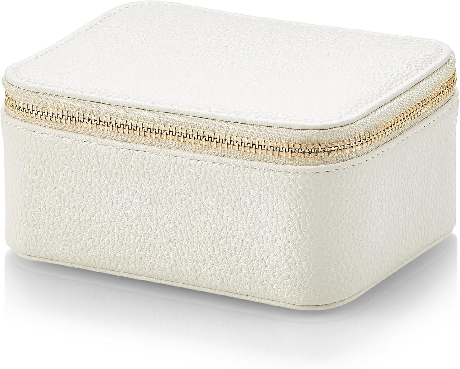 Vlando Jewelry Travel Case,Travel Jewelry Organizer with Clear Velvet Jewelry Bags Zipper Pouch for Women Girl Gift- 8Pcs White