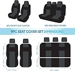 BDK PolyPro Couvertures de siège de voiture Ensemble complet en violet sur noir, avant et arrière housses de banquette pour les voitures, facile à installer Couverture de siège pour voiture, accessoires de voiture pour camion SUV - violet