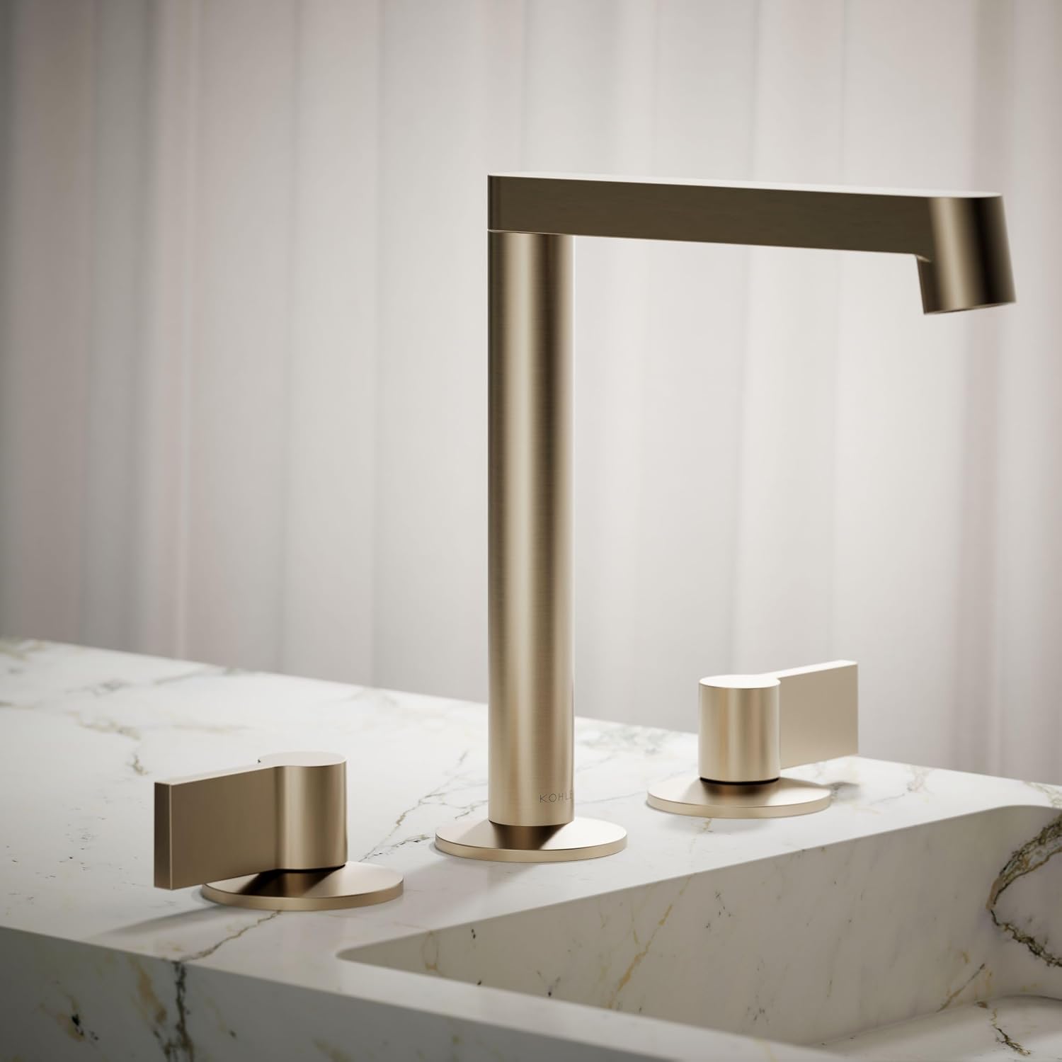 Kohler 77969-BV Components® Bathroom Sink Faucet spout with Row Design, 1.2 gpm, Vibrant Brushed Bronze