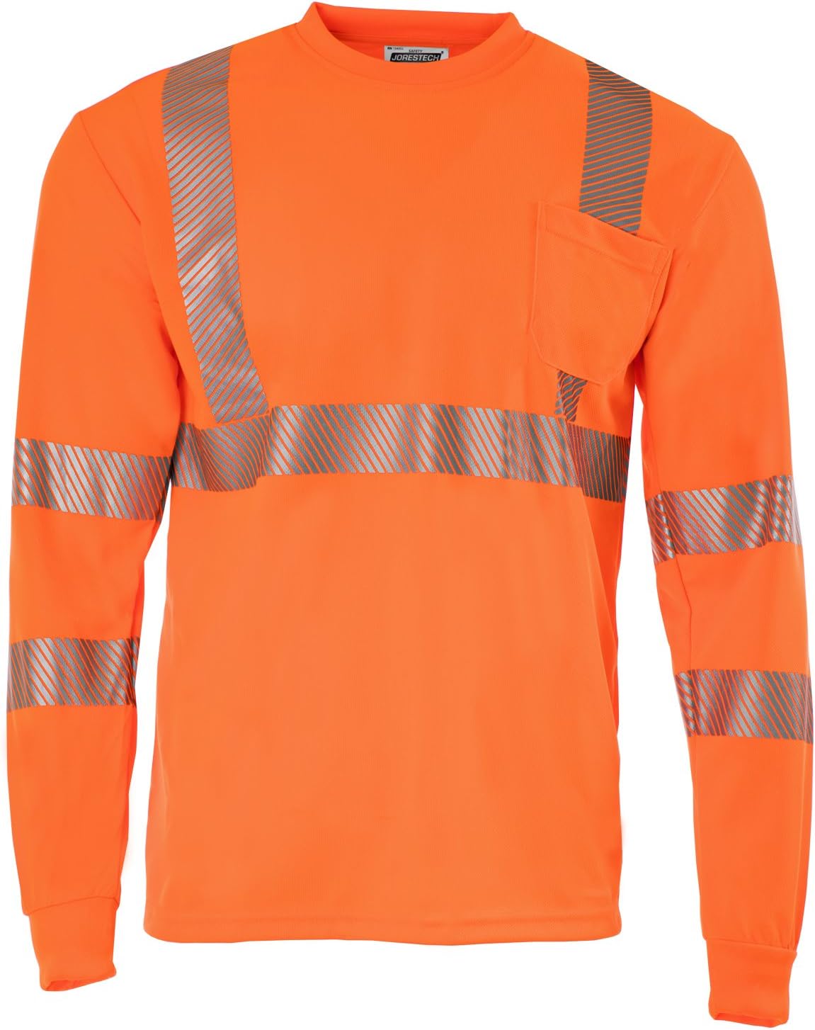 JORESTECH Safety Shirt High Visibility Reflective Heat Transfer Long Sleeve with Front Pocket ANSI Class 3 Type R