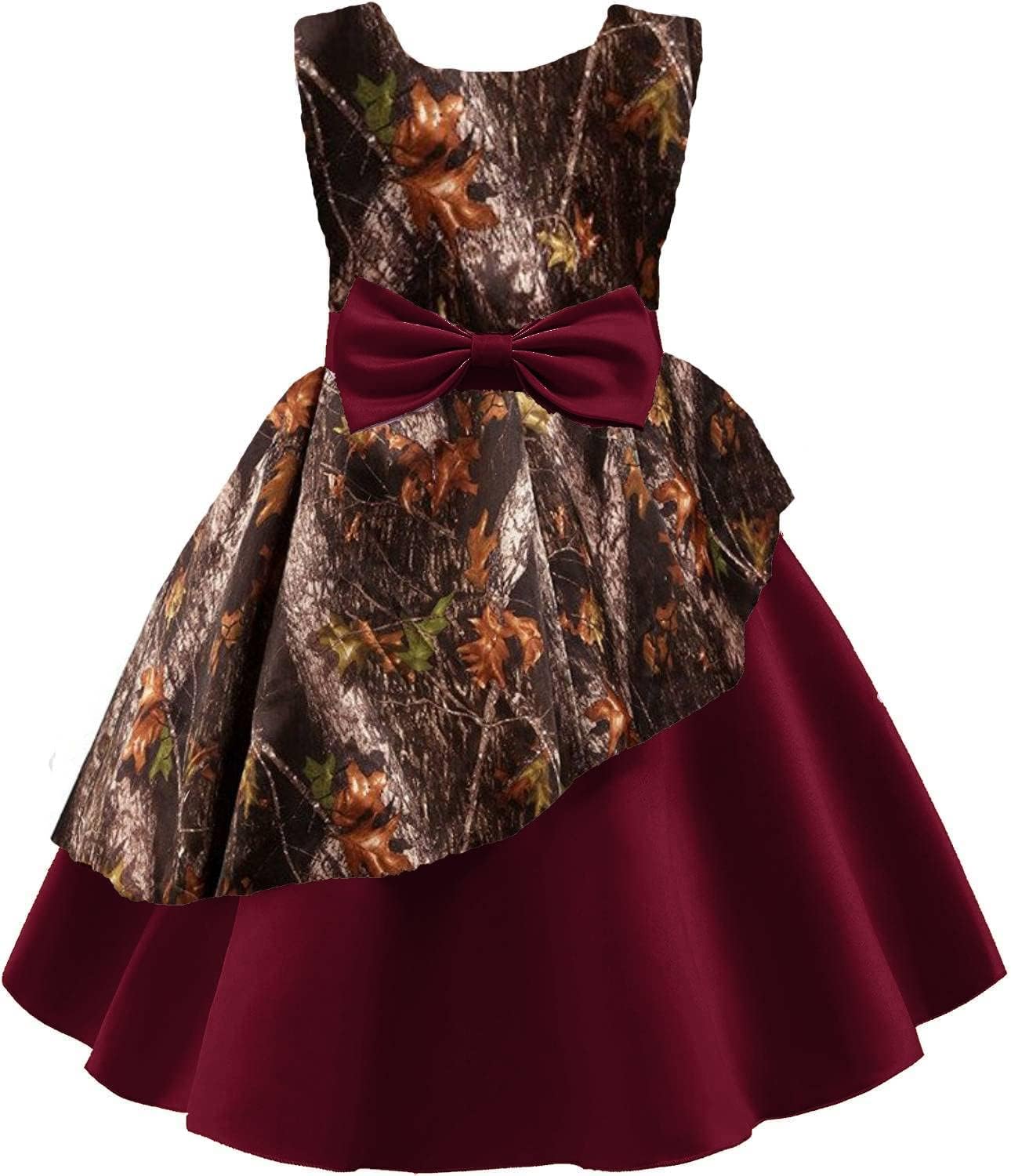 DINGZANCAMO Satin and Muddy Camo Flower Girl Dress for Wedding Quince Pageant Prom Gowns DINGZANCAMO Satin and Muddy Camo Flower Girl Dress for Wedding Quince Pageant Prom Gowns