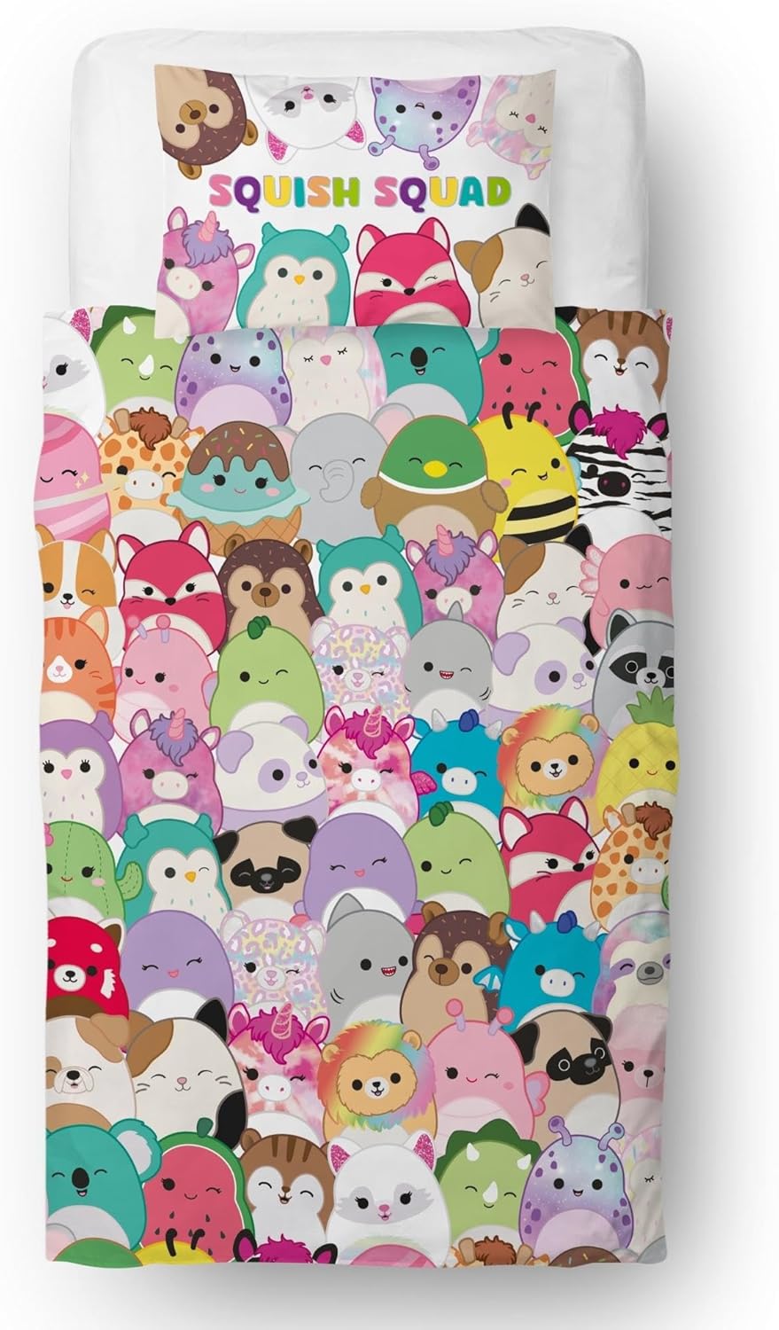 Squishmallows Officially Licensed Jazzy Design Single Duvet Cover Set