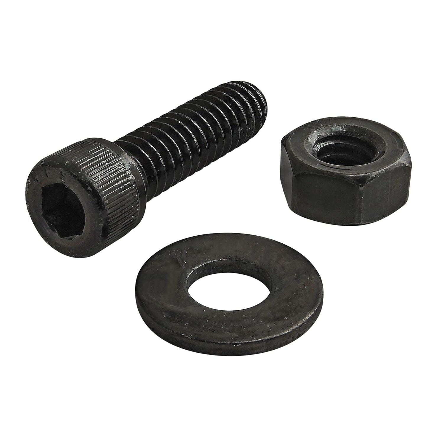 80/20 Inc., 3315, Bolt Assembly: 1/4-20 X .875" Socket Head Cap Screw (SHCS), Washer and Hex Nut, Black Zinc (15 Pack)