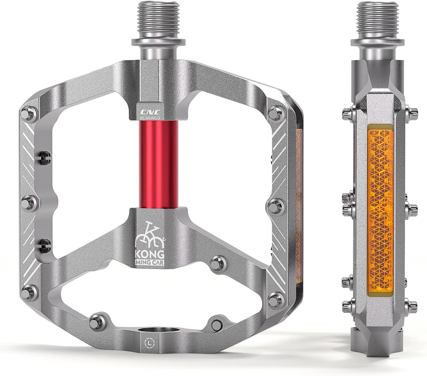 Mountain Bike Pedals with 3 Seal Bearing - 9/16" MTB Pedals Platform Lightweight - Non-Slip Bicycle Pedals for BMX MTB