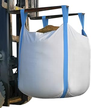 FIBC Bulk Bag, 1.5 Ton Bag, 35"L x 35"W x 43"H, 3300lbs SWL, Duffle Top Flat Bottom, Heavy Duty Bulk Bags for Industry Agriculture