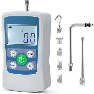 BAOSHISHAN 500N Digital Force Gauge Push Pull Tester 110lb/50kg/1800oz Peak Hold Backlit LCD Portable Case for Mechanics Experiments