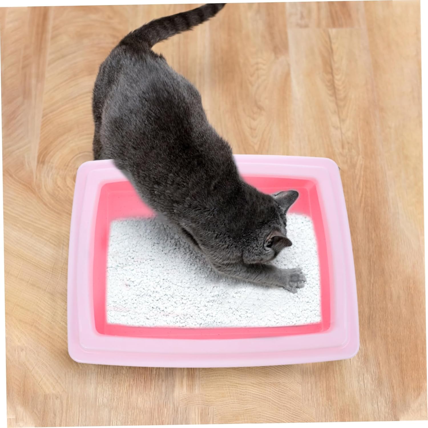 Cat Litter Box with Semi-Enclosed Design Easy Litter Tray for Kittens and Cats Splash-Resistant for Indoor Use Shape