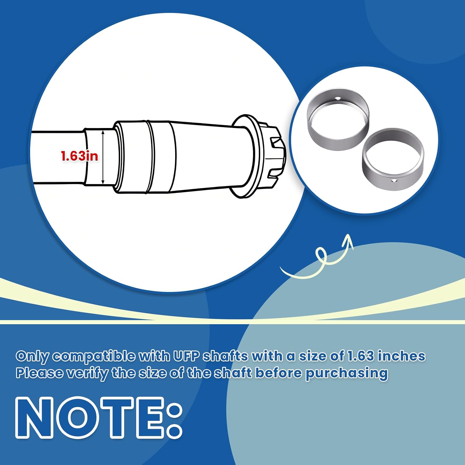 2Pcs 33517U Spindle Sleeve / Ring Sleeve with Lube Hole (Sleeve 1.68in OD) Compatible with U-FP Boat Trailer Spindle Rated 3500 to 4200 (Spindle Size 1.63in Approximately), ONLY Fits U-FP Axles