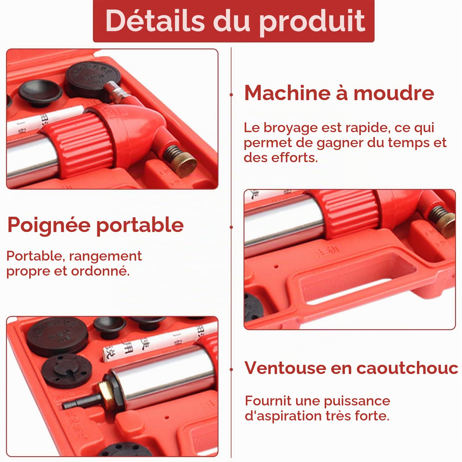 Meuleuse de soupapes à moteur pneumatique, outil de meulage automatique de soupapes, kit de meulage de moteur kit rodage soupape pour Véhicules Motos Moteurs Ensemble d'outils de réparation de Garage