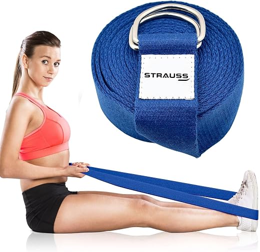 Strauss Yoga Strap &amp; Stretching Belt | Ideal for Yoga, Pilates, Therapy, Dance, Gymnastics &amp; Flexibility | 60% Thicker Bel...