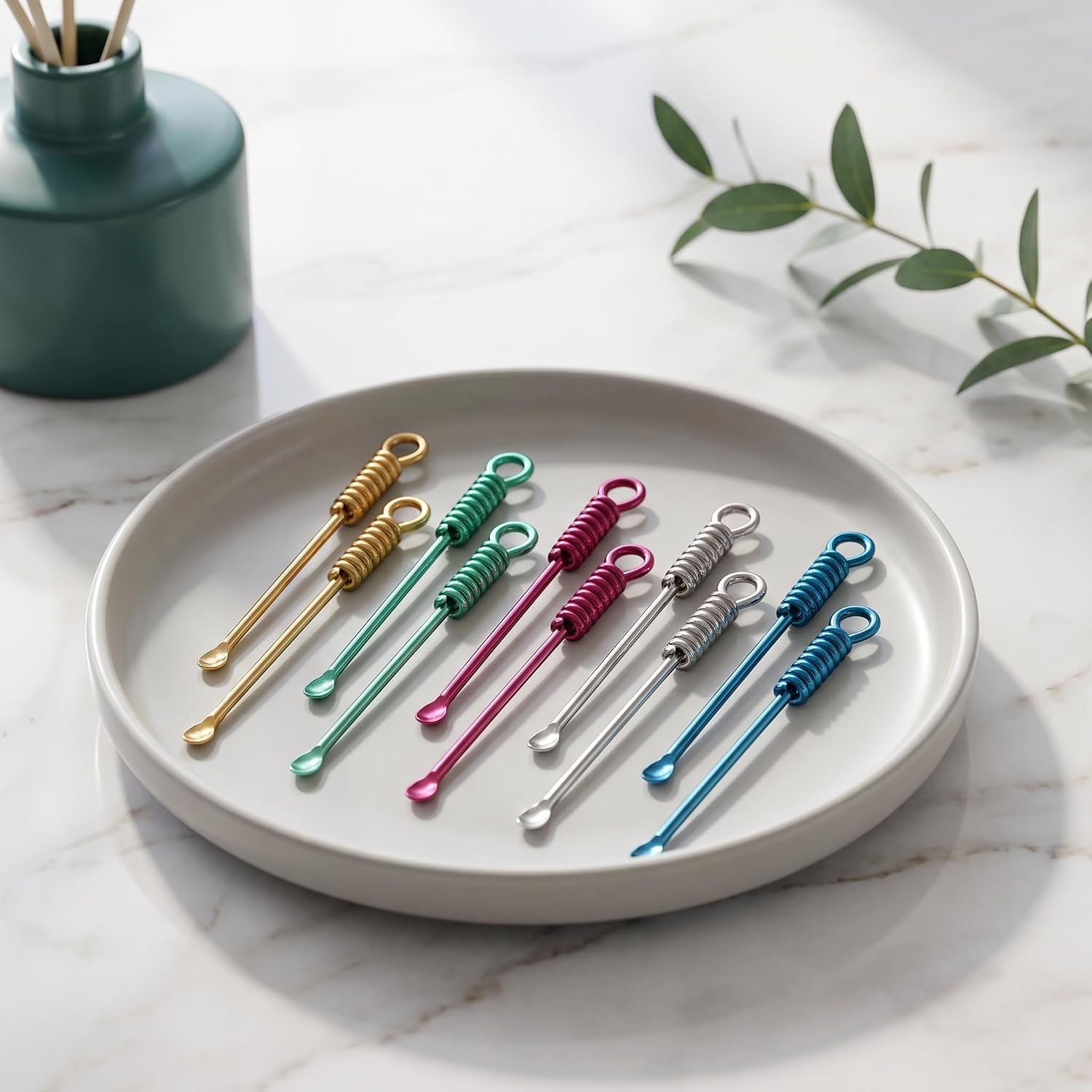 10Pcs Mini Spoon Tiny Shovel Spoon Portable Scoop Pendant Tiny Powder Spoons for Spices Salts Sand Spice Scoop