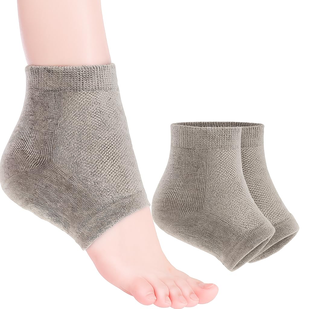 Eurotex Euro-Step Premium Men's And Women's Silicone Gel Heel Socks For Dry Hard Cracked Heel Repair Pad,Plantar Fasciitis And Foot Care(Free Size,Grey,1 Pair)-image-38