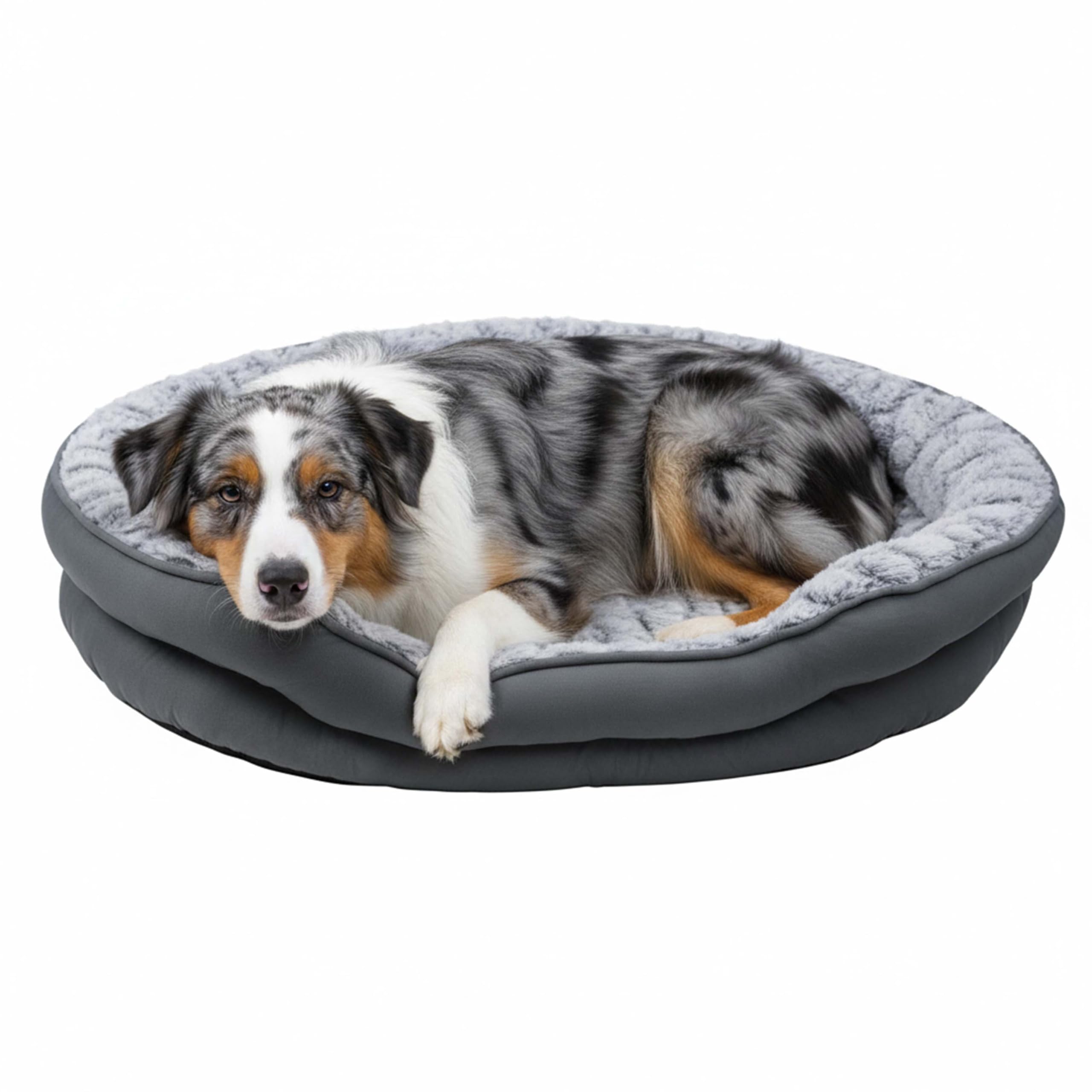 Crystals Pet Dog Bed, Fluffy Calming Cat Bed, Machine Washable, Soft Plush Anti-Anxiety, Small, Medium, Large Sizes (Large)