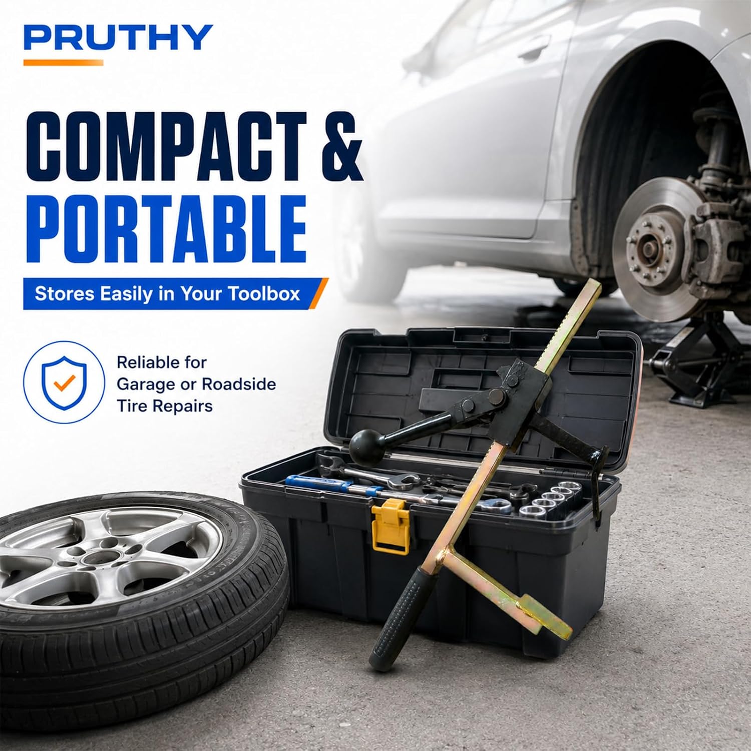 Tire Spoons Heavy Duty Manual Bead Breaker Tool Portable Tire Changer Professional Steel Bead Buster for Truck Car SUV & Wide Motorcycle Tires