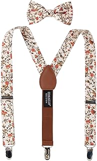 Spring Notion Boys' Cotton Floral Suspenders and Bow Tie For Kids Toddle...