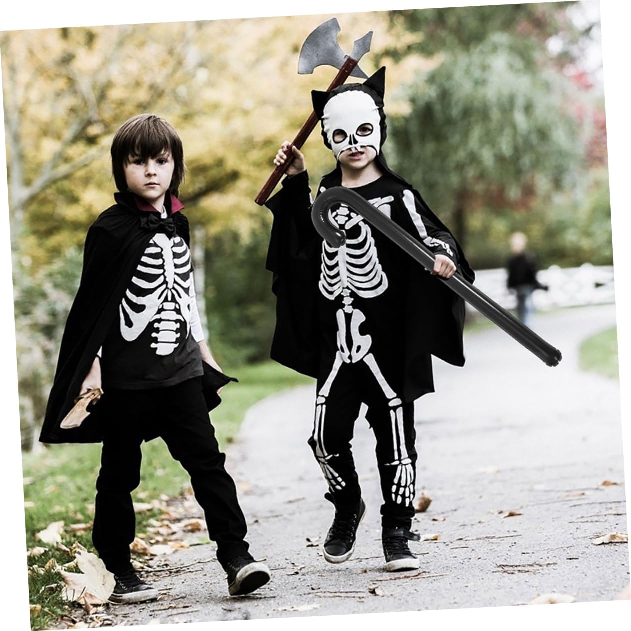 2Pcs Inflatable Cane Props Lightweight Crutch Shaped Party Supplies for Costume and Stage Performances Easy to Inflate Walking Stick for Events and Pranks