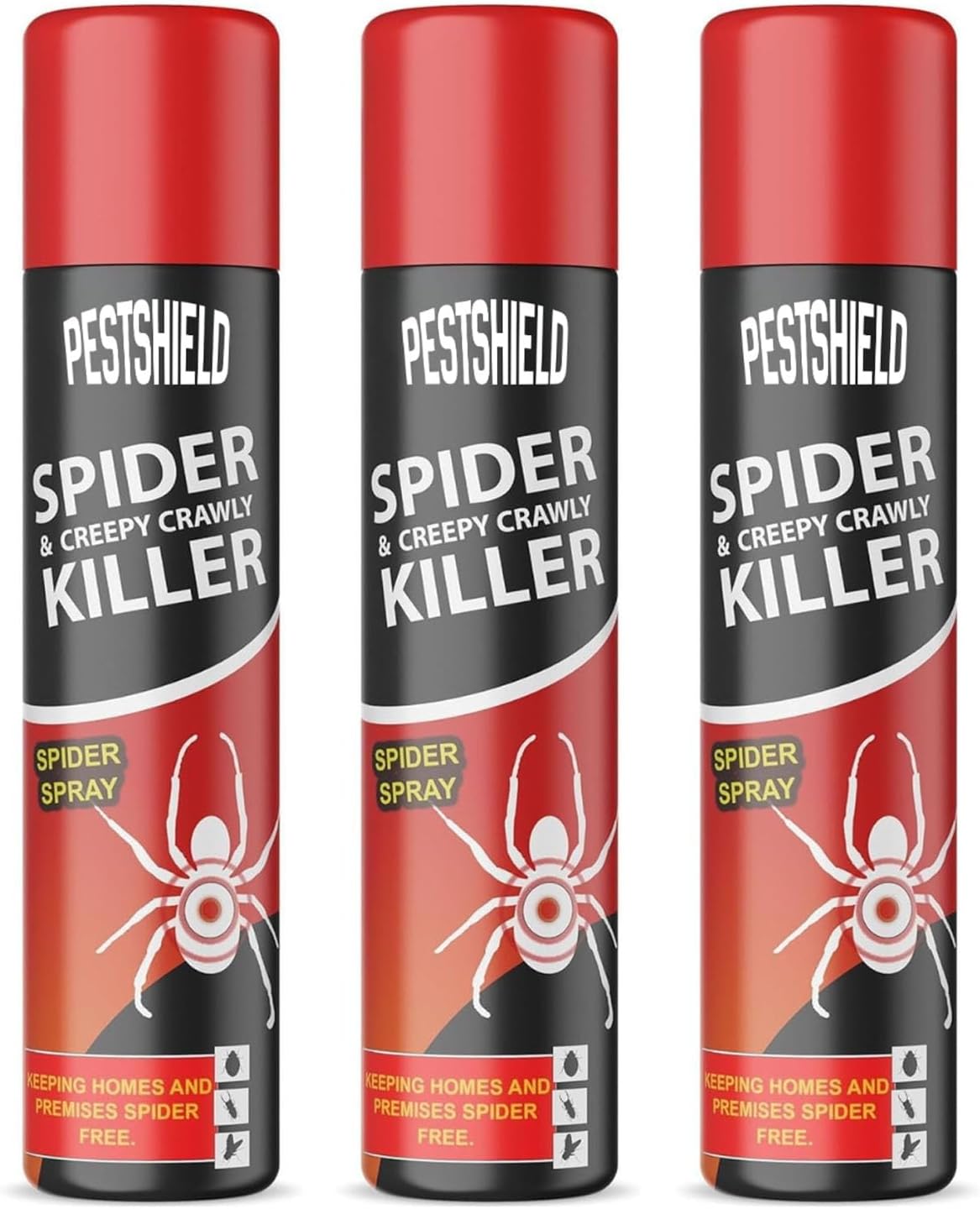 Pestshield 3 x Spider & Creepy Crawly Insect Killer Spider Spray No More Spiders 200ml New