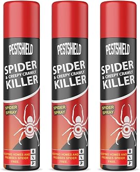 Pestshield 3 x Spider & Creepy Crawly Insect Killer Spider Spray No More Spiders 200ml New