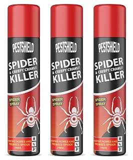 Pestshield 3 x Spider & Creepy Crawly Insect Killer Spider Spray No More Spiders 200ml New