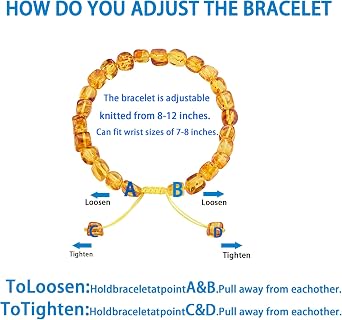 ELEGAMBER Baltic Amber raw Bracelet Gift Set -100% Certified and Authentic Premium Quality Raw Baltic Amber-True amber stone bead
