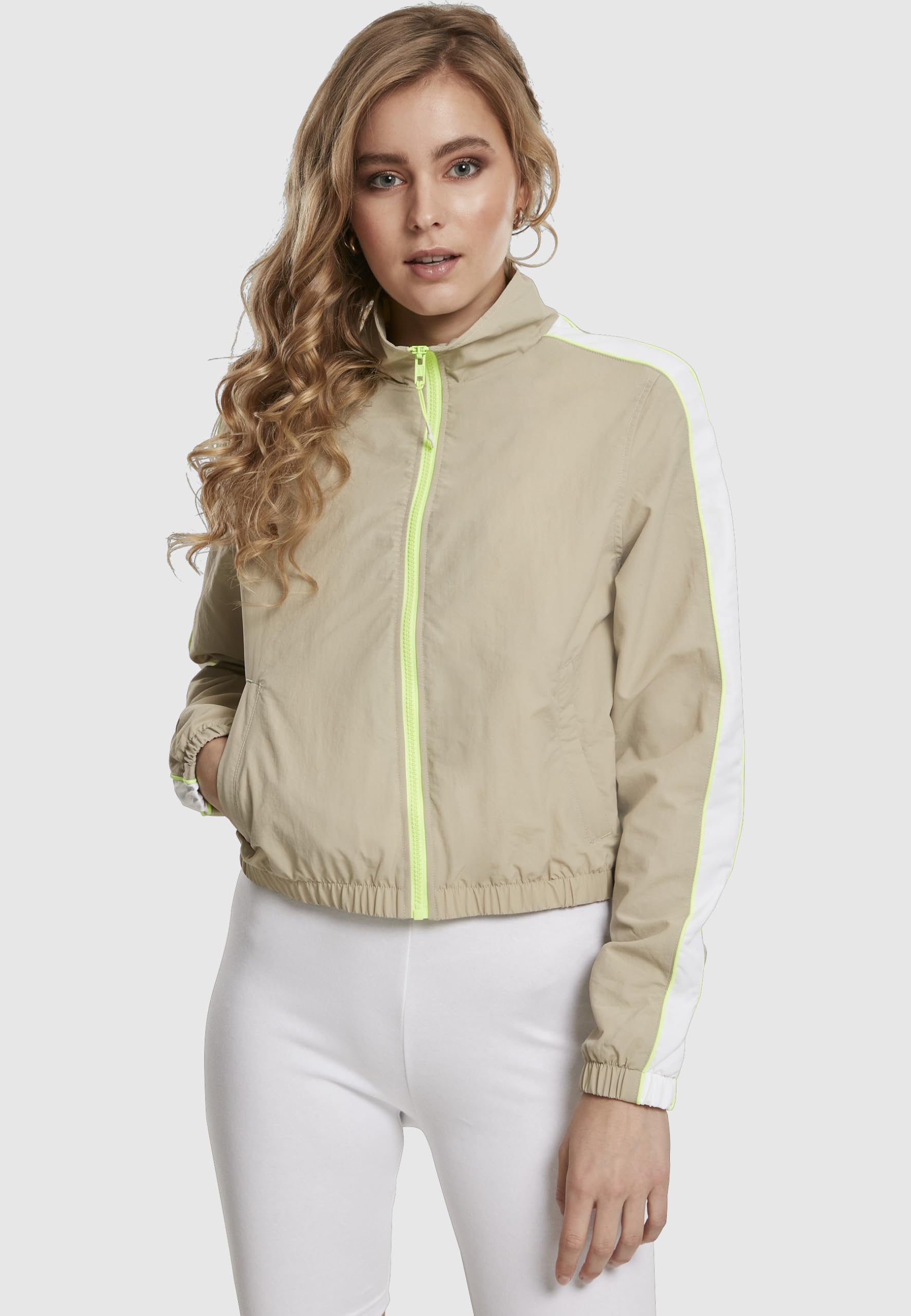 Urban Classics Damen Ladies Short Piped Track Jacket